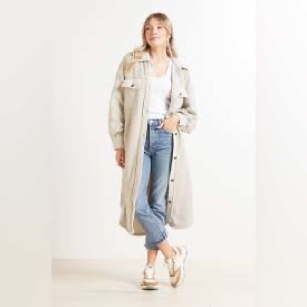 Free people long ruby jacket in stone